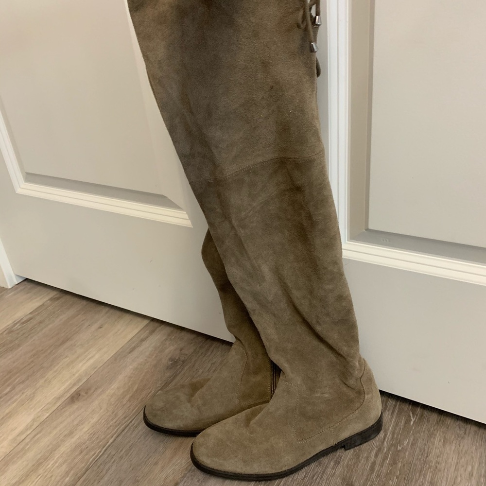 Tan suede over the knee boots from Aldo
